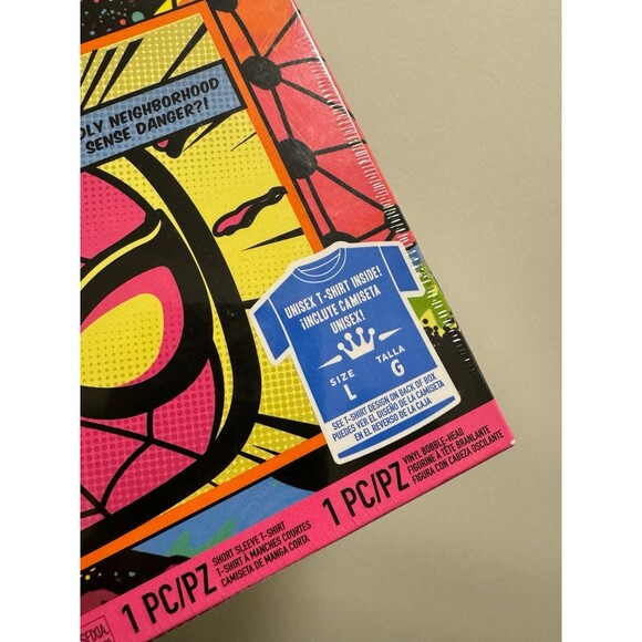 Spider-Man Blacklight 652 Size L T Shirt Box Set Funko Pop Figure NEW - Picture 4 of 5